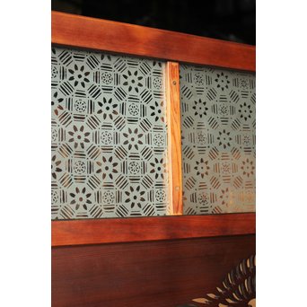 鳳凰透かし 飾り上質ガラス戸 2枚1組　GD1222Y 