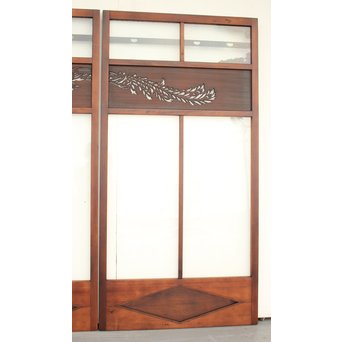 鳳凰透かし 飾り上質ガラス戸 2枚1組　GD1222Y 