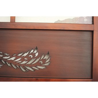 鳳凰透かし 飾り上質ガラス戸 2枚1組　GD1222Y 