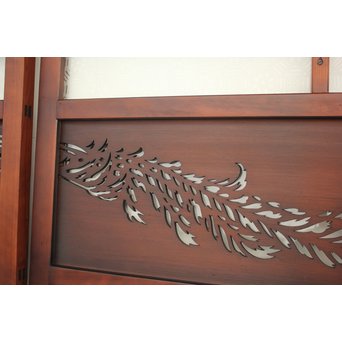 鳳凰透かし 飾り上質ガラス戸 2枚1組　GD1222Y 