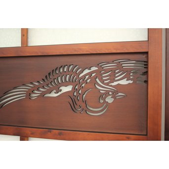 鳳凰透かし 飾り上質ガラス戸 2枚1組　GD1222Y 