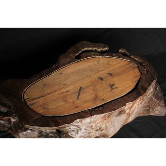 桑原木  自然木 刳貫火鉢　X119 