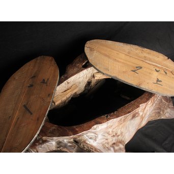 桑原木  自然木 刳貫火鉢　X119 