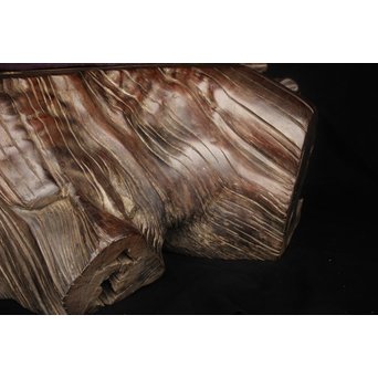 桑原木  自然木 刳貫火鉢　X119 