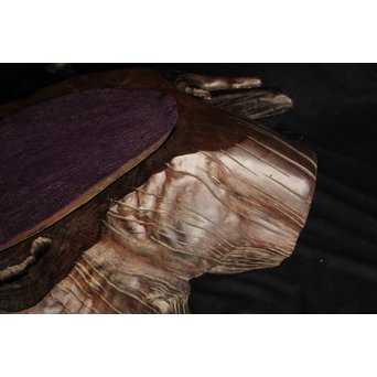 桑原木  自然木 刳貫火鉢　X119 