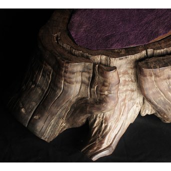 桑原木  自然木 刳貫火鉢　X119 