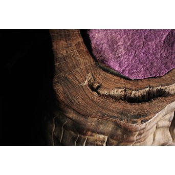 桑原木  自然木 刳貫火鉢　X119 