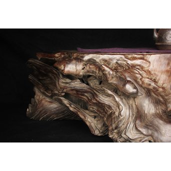 桑原木  自然木 刳貫火鉢　X119 