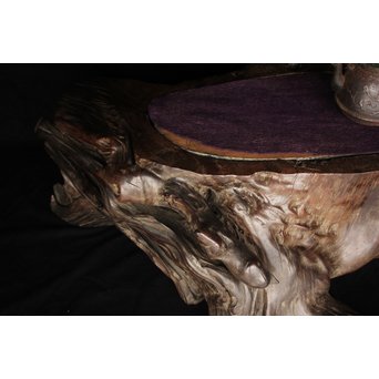 桑原木  自然木 刳貫火鉢　X119 