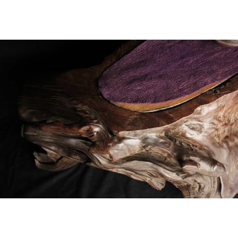 桑原木  自然木 刳貫火鉢　X119 