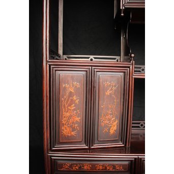 黄楊細工 支那斑竹 唐木棚　G278 