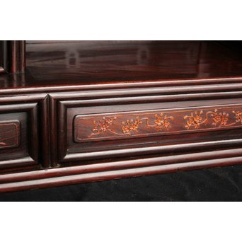 黄楊細工 支那斑竹 唐木棚　G278 