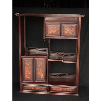 黄楊細工 支那斑竹 唐木棚　G278