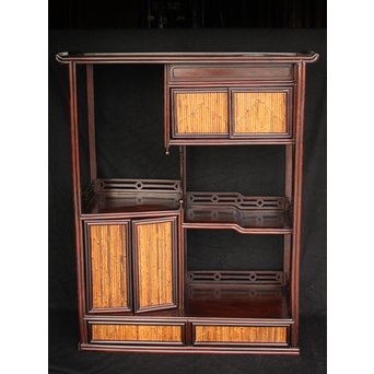 黄楊細工 支那斑竹 唐木棚　G278 