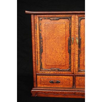 珠玉銘木 玉杢と黒柿の指物茶棚/器局　X121 