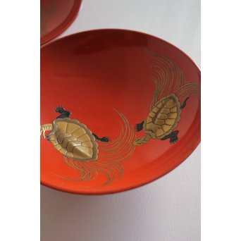 霊亀高蒔絵 五つ組盃　Q052 