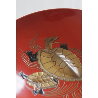 霊亀高蒔絵 五つ組盃　Q052 