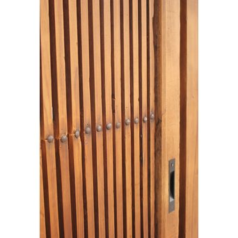 珍品 対の巾着金具格子蔵戸　W960Y 