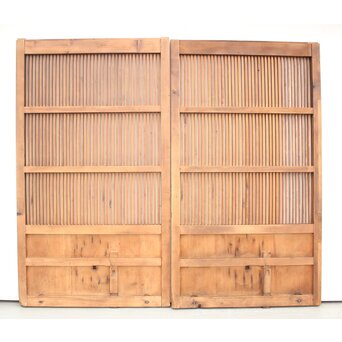 珍品 対の巾着金具格子蔵戸　W960Y 