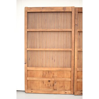 珍品 対の巾着金具格子蔵戸　W960Y 