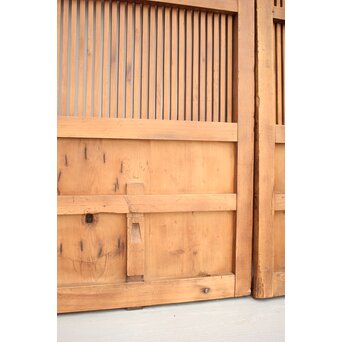 珍品 対の巾着金具格子蔵戸　W960Y 