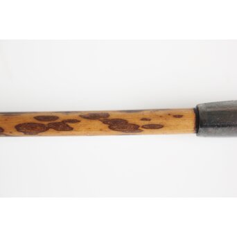 池田泰真 金唐革製 煙草入 泰真蒔絵筒/彫金四君子緒締/神仏目貫　Q056 