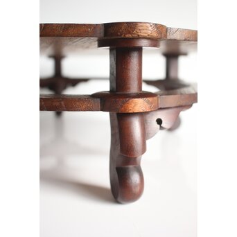 指物師 伊藤小平 楕円式木象嵌卓　X124 