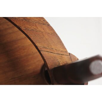 指物師 伊藤小平 楕円式木象嵌卓　X124 