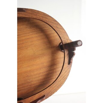 指物師 伊藤小平 楕円式木象嵌卓　X124 