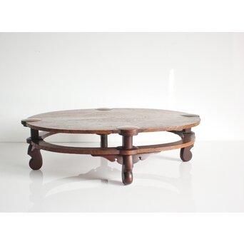 指物師 伊藤小平 楕円式木象嵌卓　X124 