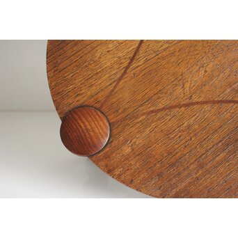 指物師 伊藤小平 楕円式木象嵌卓　X124 