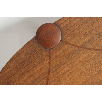 指物師 伊藤小平 楕円式木象嵌卓　X124 