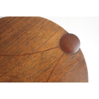 指物師 伊藤小平 楕円式木象嵌卓　X124 