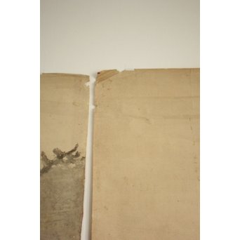 まくり一対 虎と彪 水墨画　Z095 