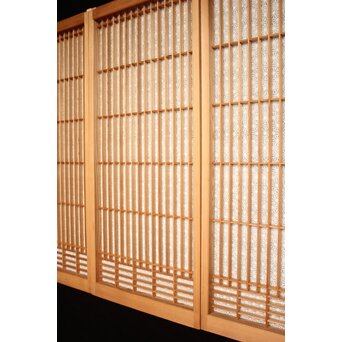 麻模様障子 白木書院 4枚1組　R2459 