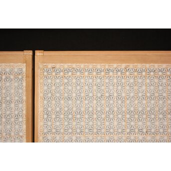 麻模様障子 白木書院 4枚1組　R2459 