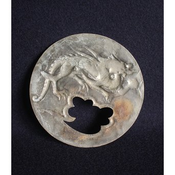 大須賀喬 銀レリーフ 彫金香炉蓋　M122 