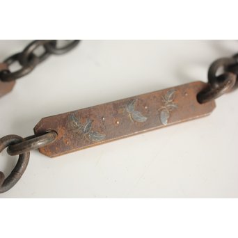 釜師 大国藤兵衛 銀象嵌板鎖/釜鎖　M124 