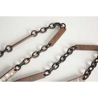 釜師 大国藤兵衛 銀象嵌板鎖/釜鎖　M124 