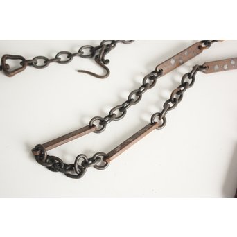 釜師 大国藤兵衛 銀象嵌板鎖/釜鎖　M124 