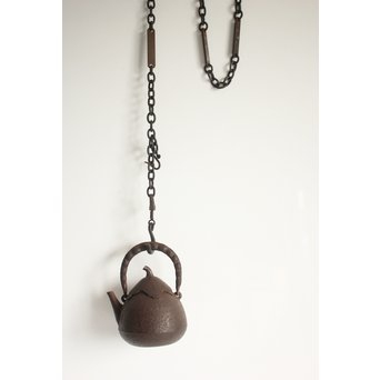 釜師 大国藤兵衛 銀象嵌板鎖/釜鎖　M124