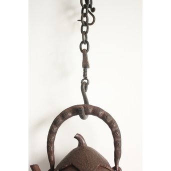 釜師 大国藤兵衛 銀象嵌板鎖/釜鎖　M124 