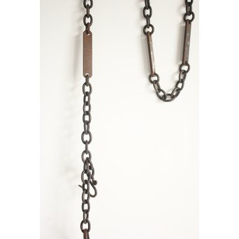 釜師 大国藤兵衛 銀象嵌板鎖/釜鎖　M124 