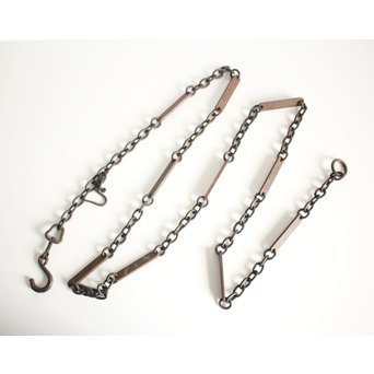 釜師 大国藤兵衛 銀象嵌板鎖/釜鎖　M124 