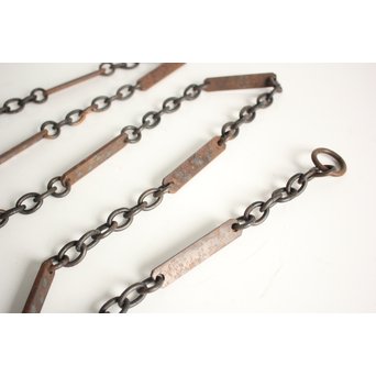 釜師 大国藤兵衛 銀象嵌板鎖/釜鎖　M124 