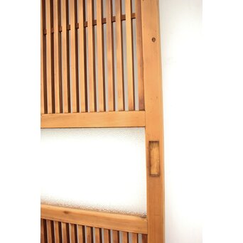 白木 中貫格子 ダイアガラス戸 4枚1組　L987 