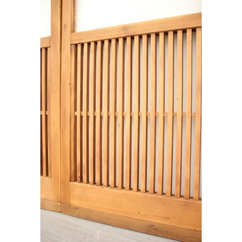 白木 中貫格子 ダイアガラス戸 4枚1組　L987 