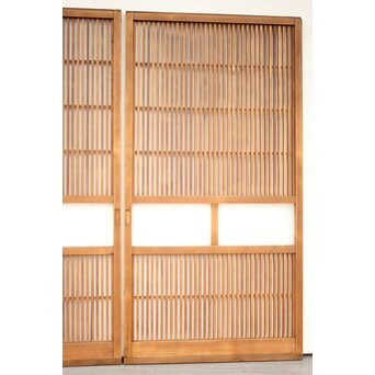 白木 中貫格子 ダイアガラス戸 4枚1組　L987 