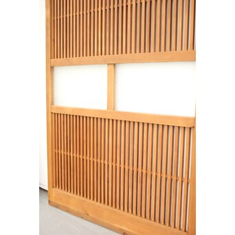 白木 中貫格子 ダイアガラス戸 4枚1組　L987 