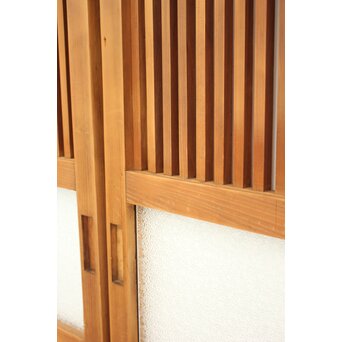 白木 中貫格子 ダイアガラス戸 4枚1組　L987 